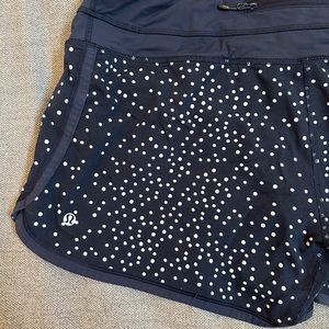 Navy Lululemon 4 inch lined shorts size 12